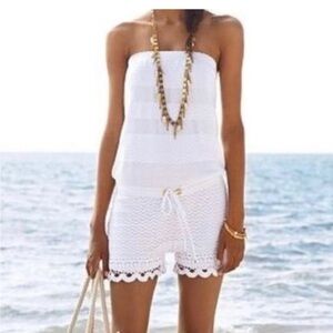 Lilly Pulitzer NWOT White Crochet Romper Sz. XS